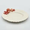 Grand plat ovale creux corail rouge