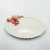 Grand plat ovale corail rouge