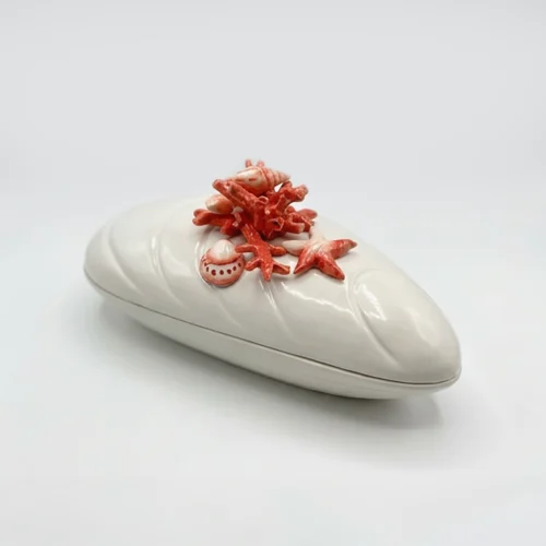 Grande terrine moule corail rouge
