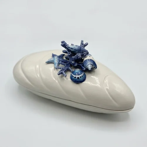 Grande terrine moule corail bleu
