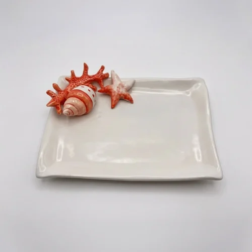 Petite assiette à serviette corail rouge