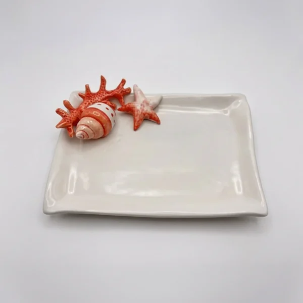 Petite assiette à serviette corail rouge
