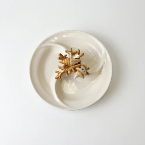Assiette à tapas corail beige