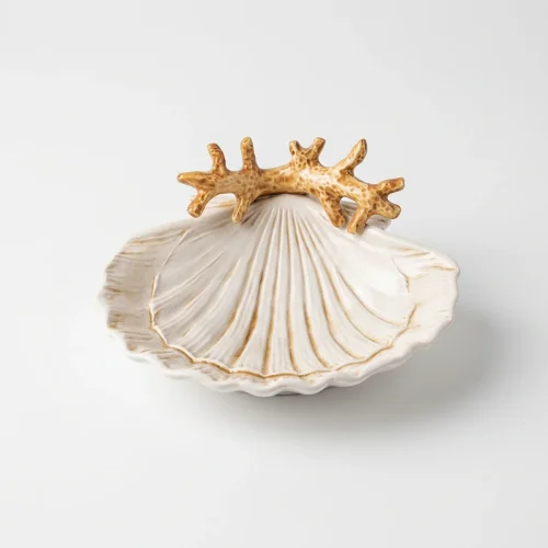Petit bol coquillages corail beige