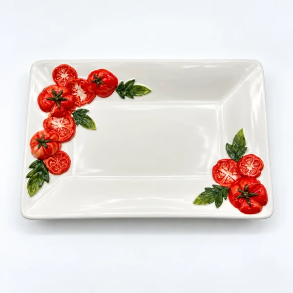 Assiette carrée tomate