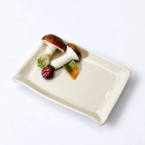 Petite assiette à serviette champignon