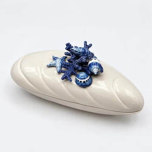 Grande terrine moule corail bleu