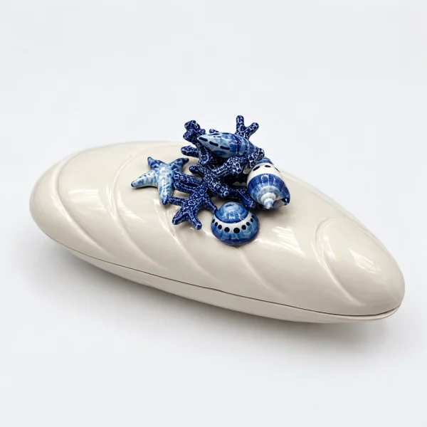 Grande terrine moule corail bleu