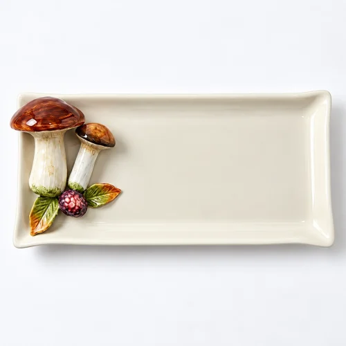 Assiette à serviettes moyenne champignon