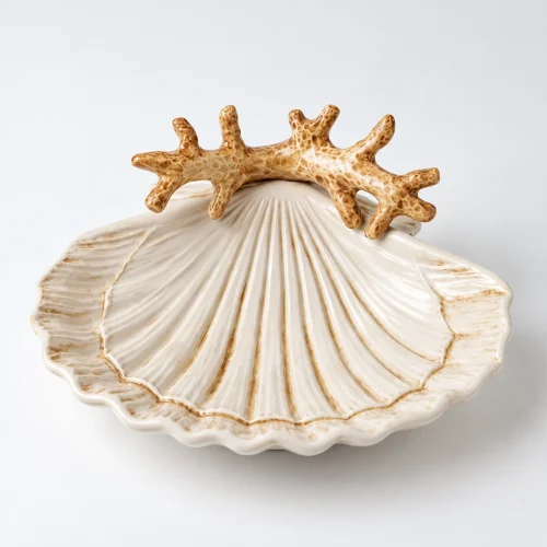 Petit bol coquillages corail beige