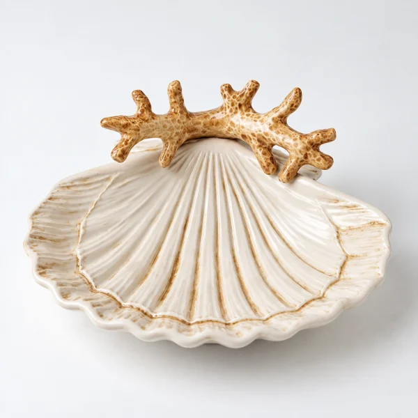 Petit bol coquillages corail beige