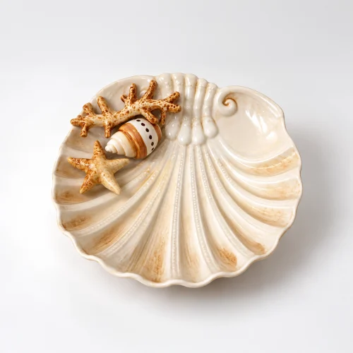 Assiette moyenne corail beige