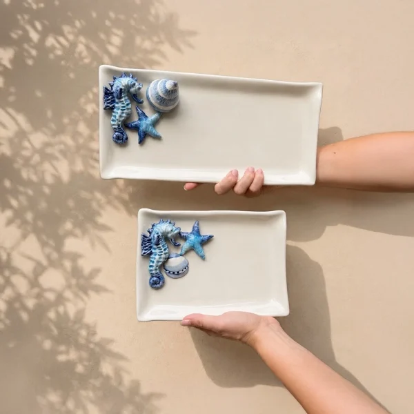 Assiette de service moyenne hippocampe