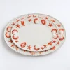 Grand plat rouge coquillages