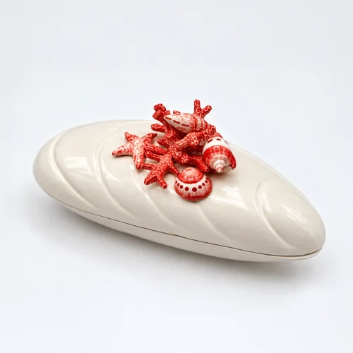 Grande terrine moule corail rouge