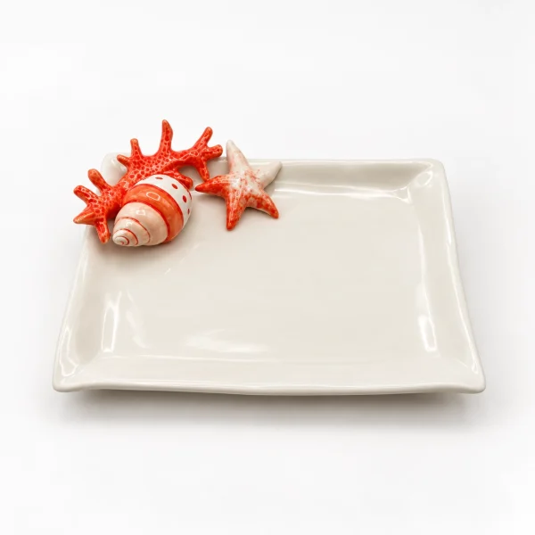 Petite assiette à serviette corail rouge