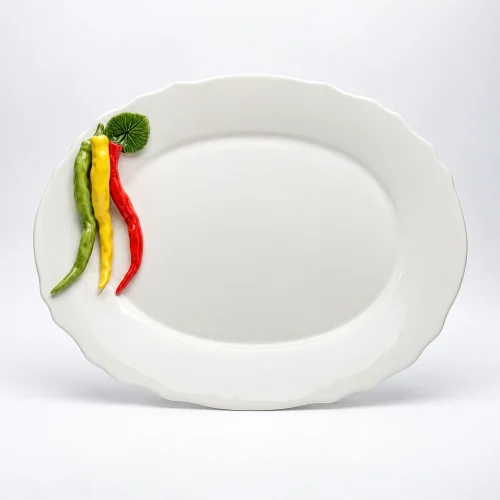 Grand plat ovale piments