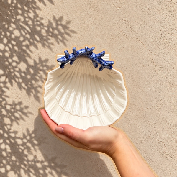 Petit bol coquillages corail bleu