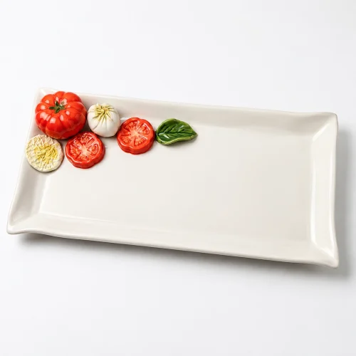 Assiette à servir moyenne mozzarella