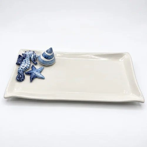 Assiette de service moyenne hippocampe