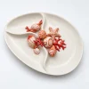 Grand plat à snacks corail rouge