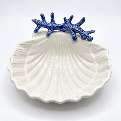 Petit bol coquillages corail bleu