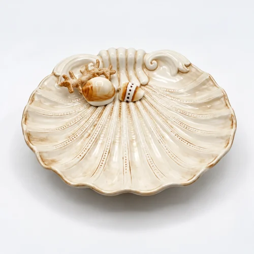 Grande assiette corail beige