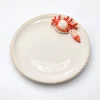Assiette ronde corail rouge