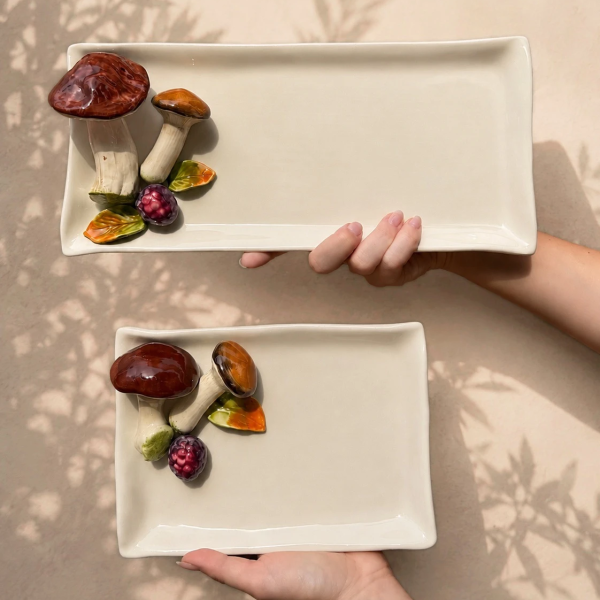 Petite assiette à serviette champignon