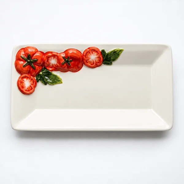 Petite assiette carrée tomate