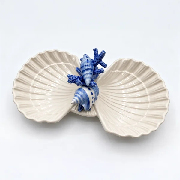 Coupelles doubles coquillages corail bleu