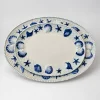 Grand plat bleu coquillages