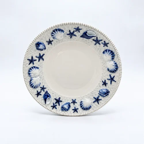 Bol XXL bleu coquillages
