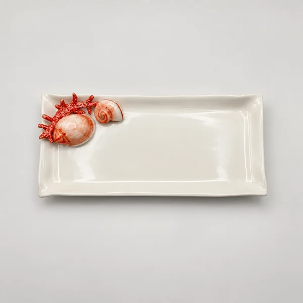 Assiette à serviette corail rouge
