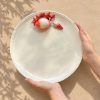 Assiette ronde corail rouge